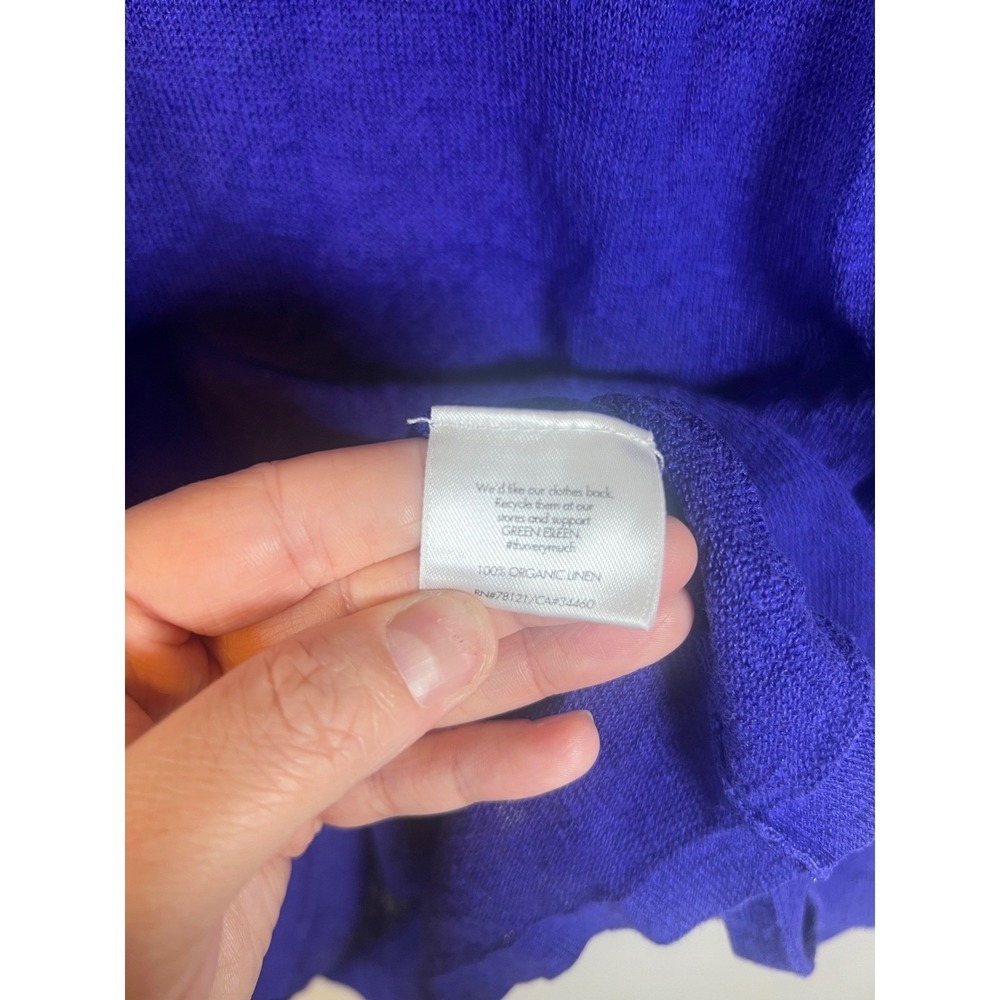 Eileen Fisher Womens Sweater 100% Organic Linen Blue Size L - Picture 3 of 7